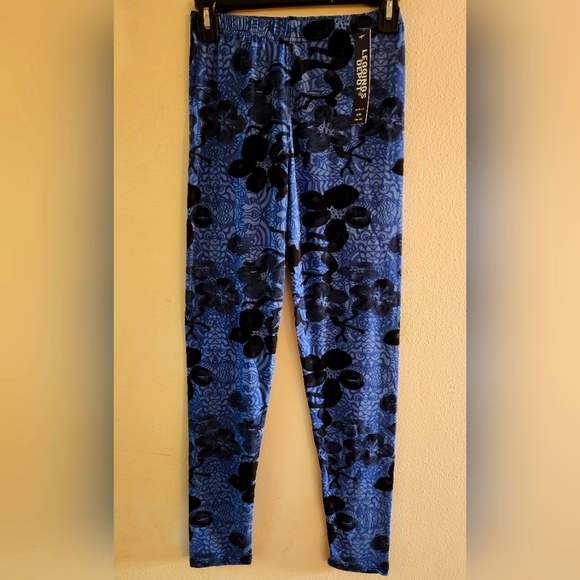Leggings Depot - One Size - Blue w/Black patterns - Polyester / Spandex NWT - Picture 1 of 3